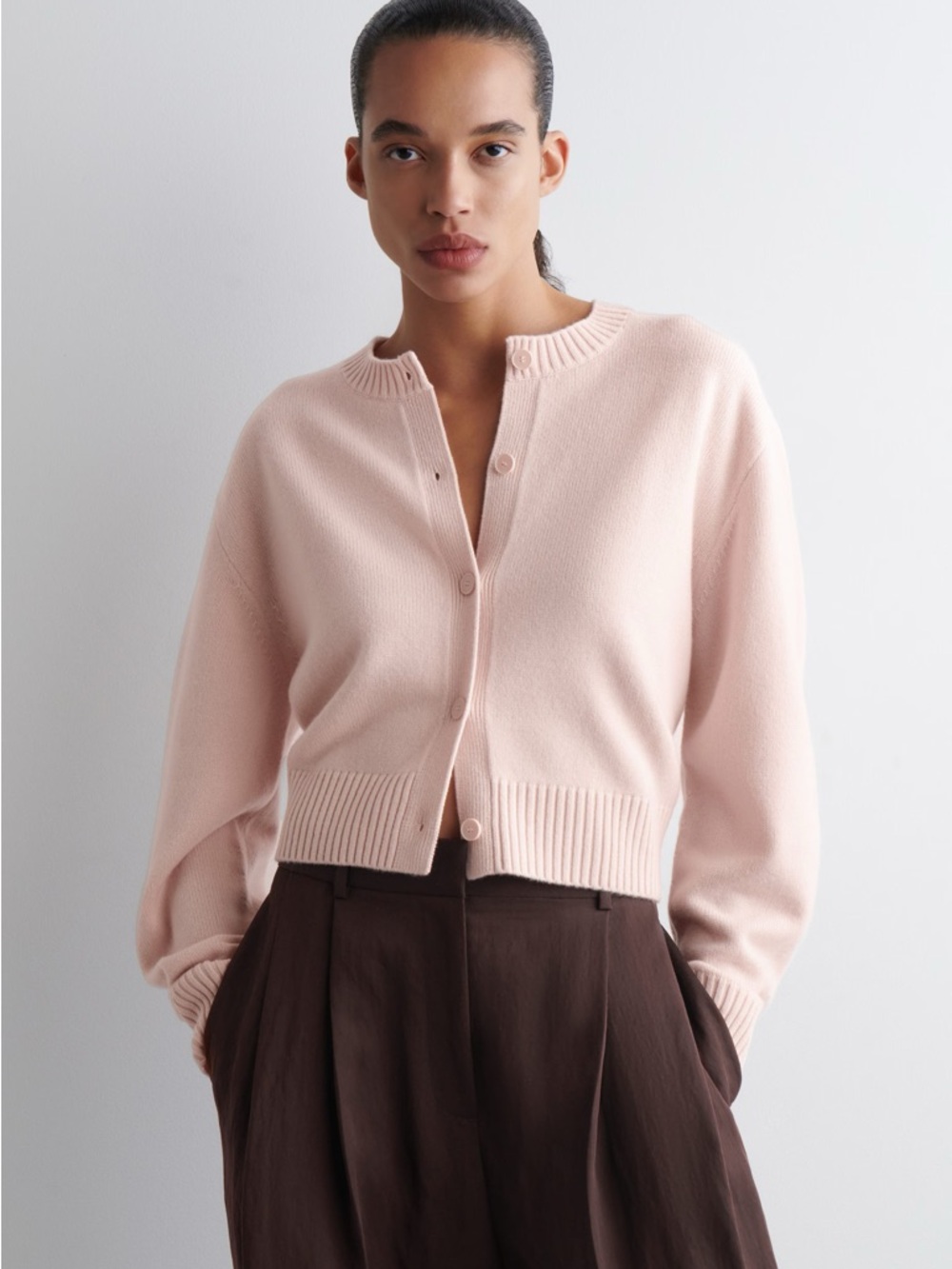 COS Merino Wool Cardigan in Light Pink size S, EUC.